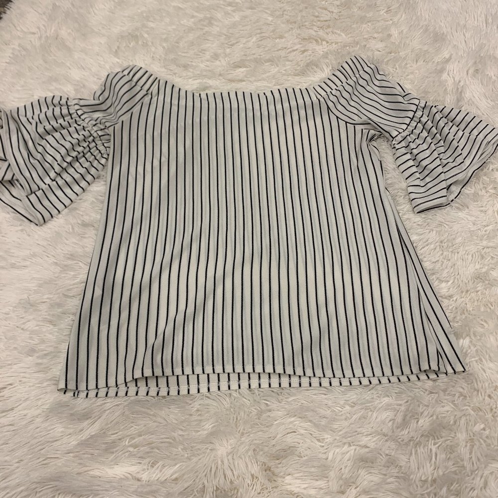 Banana Republic Off the Shoulder Striped Top Small - Picture 7 of 7